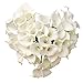 YILIYAJIA Calla Lily Bridal Wedding Party Decor Bouquet PVC Latex Real Touch Flower Artificial Flowers,Pack of 20 (White)