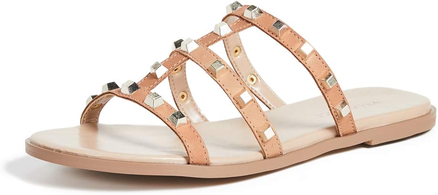 Amazon.com | Villa Rouge Women's Sophie Slide Sandals, Deep Honey, Tan, 8.5 Medium US | Slides