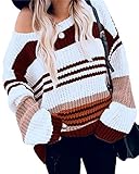 KIRUNDO Women’s Strip Color Block Short Sweater