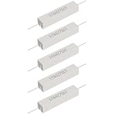 Skweawert 5PCS 10W 27 Ohm Cement Resistor 5% Wirewound | Ceramic Wirewound Resistor, White, 5% Tolerance, Axial Lead, Horizontal Mount, Flame Heat Moisture Resistant, Precharge Use