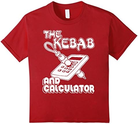 Kids the kebab and calculator Tshirt 10 Cranberry