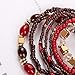 Bohemian Crystal Gem Colorful Stretch Bead Multilayer Bracelet Stack of 6 for Women