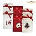 Classic Turkish Towels Christmas Set - 6 Pieces of Cute Embroidered Christmas Fingertip Towels, Fancy Holiday Finger Hand Towels, Seasonal Turkish Combed Cotton Kitchen Towels | Santa Set