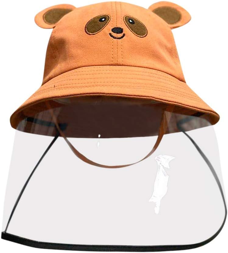 Gallity Anti-Spitting Safety Face Shield Eye Protective Hat Anti-Fog Dustproof Fisherman Anti Drool Splash-Proof Kitchen Cover Summer Wide Brim Outdoor Beach Sun Clear Visor Facial Cover (Orange)