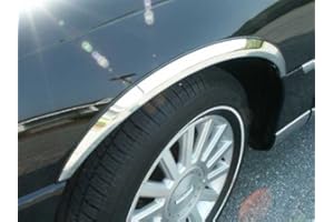 QAA is Compatible with 2003-2011 Lincoln Town Car 4 Piece Molded Stainless Steel Wheel Well Fender Trim Molding, 1.75" Width WZ43680