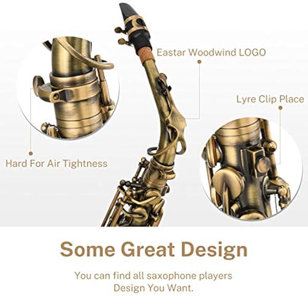 Eastar Saxofón Alto Acabado Antiguo Bronce envejecido - Imagen 6
