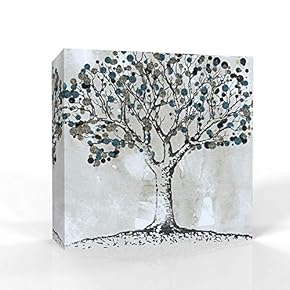 Wall26-Canvas Wall Art-Abstract Black and White Tree-Giclee Painting Wall Bedroom Living House Decoration Home Art - 12x12 inches