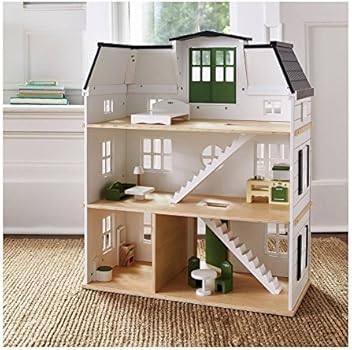 Wooden Dollhouse with Furniture 