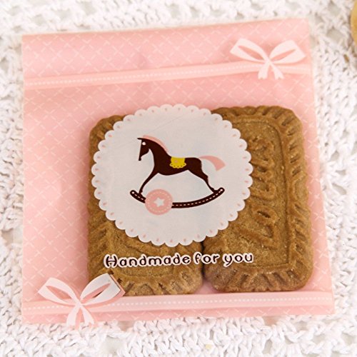 B&S FEEL 300 Pcs Bakery Candle Soap Biscuit Roasting Cookie Bags with Adhesive Closure (3 Size, 100 for Each)