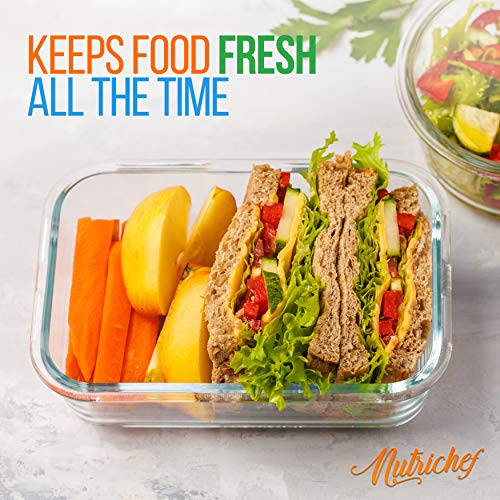 NutriChef 10Piece Superior Glass Food Storage Containers Set (5