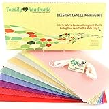 Make Your Own Beeswax Candle Kit - Includes 10 Assorted Colored 100% Beeswax Honeycomb Sheets and Approx. 6 Yards (18 Feet) of Cotton Wick - Each Sheet Measures Approx. 8