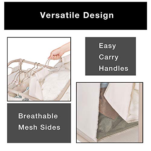 Smart Design Deluxe Rolling Triple Compartment Laundry Sorter Hampers