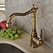 Hiendure Antique Brass Finish Widespread Kitchen Sink Faucet Centerset Bathroom Basin Mixer Tap