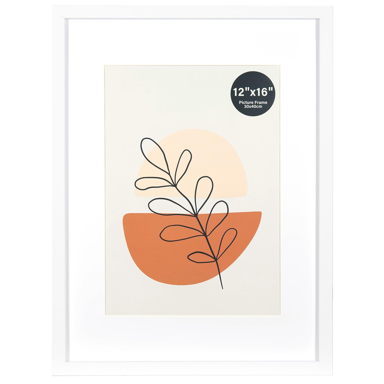 KAIWIN Picture Frame White 12x16 / 30x40cm - 21x30 cm (A4) with Mat, Photo frame with acrylic glass for hanging, For photos, posters, puzzles| Poster frame