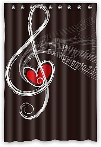 Custom Ative Music Musical Note Polyester Fabric Window Curtain 50"X84"(One Piece) Drapes for Bed/Living Room