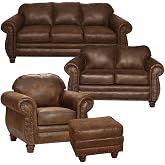 American Furniture Classics Sedona 4-piece Microfiber Sofa Set in Brown