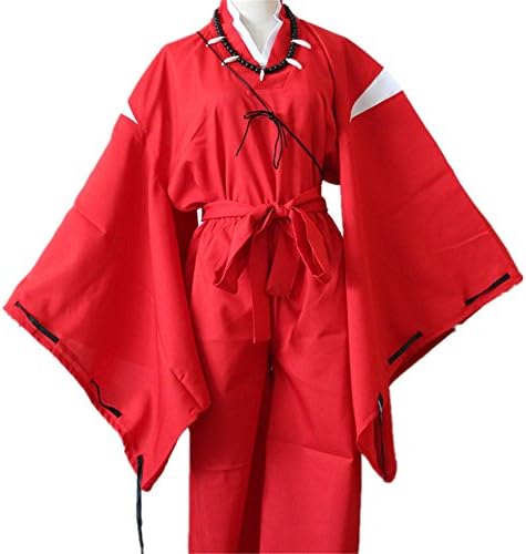 Atourcos INUYASHA Bright Red Kimono Costume Cosplay Uniform