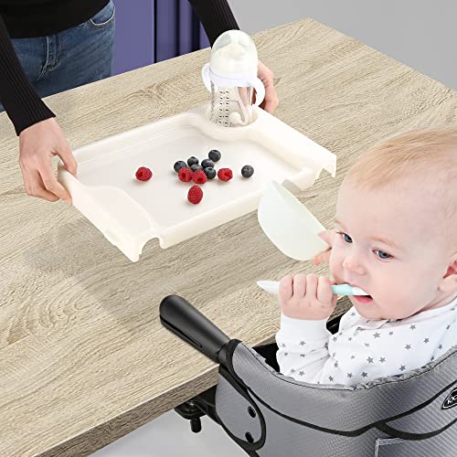 Hook On Chair with Removable Dining Tray, Portable Table High Chair