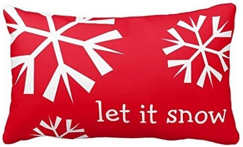 Christmas present Standard pillow cover case Decorative Holiday Let it Snow Snowflake King Size Pillow Sham 20x30
