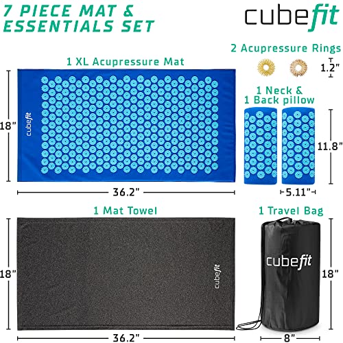 CubeFit Acupressure Mat & Essentials Kit, XL Accupressure Body Mat