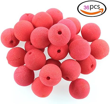 Banners 36 PCS Foam Clown Nose Circus Party Halloween Costume Cosplay &amp; More Red Nose