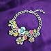 Glamorousky Flower Bracelet with Multi-colour Austrian Element Crystals and Flower Charms
