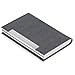 Business Card Holder, JuneLsy Business Card Case Luxury PU Leather and Stainless Steel Card Holder for Men and Women with Magnetic Shut Keep Business Cards Clean (Gray)