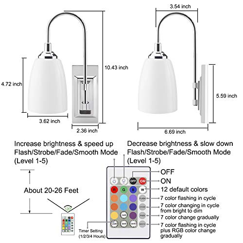 HONWELL Wall Lamp Battery Operated LED Wall Sconces Indoor Wireless