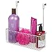 mDesign Steel Metal Wire Bathroom Cabinet Door Organizer - Over Door Storage Hanging Holder Baskets - Organizing Caddy with Hooks Holds Shampoo and Conditioner - Concerto Collection - Chrome