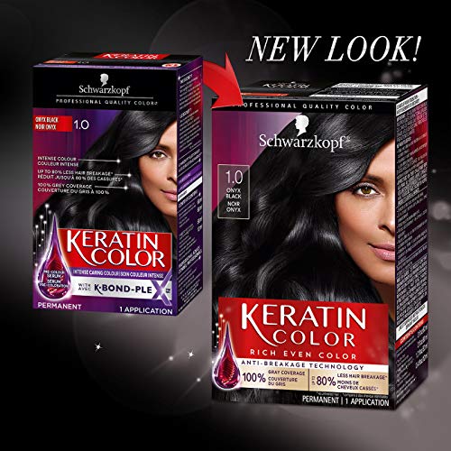 Schwarzkopf Keratin Color Permanent Hair Color Cream 1 0 Black Onyx Packaging May Vary Pricepulse