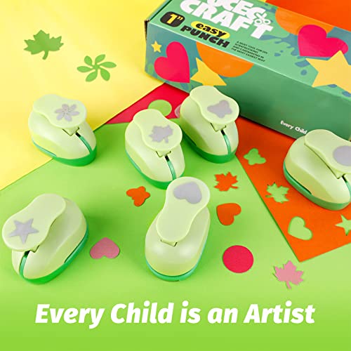 UCEC Paper Punches for Crafting, 1 Inch Paper Puncher, 6 Pcs Hole Punch