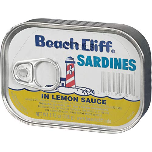 Beach Cliff Wild Caught Sardines in Lemon Sauce, 3.75 oz Can (Pack of