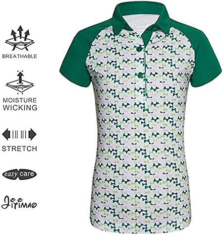 JITIMAO Girl's Golf Shirt Short Sleeve UA Performance Polo Shirt U.S.,Large 6-7 Little Girls,#5 Green