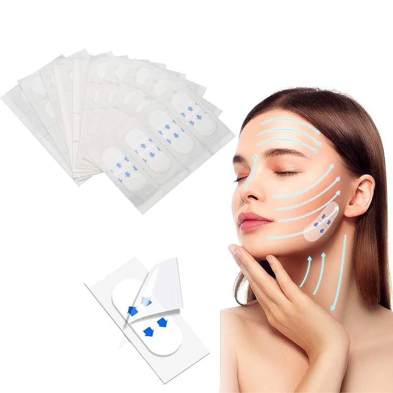 Face Lift Tape 40Pcs/Set Invisible Lift Face Sticker Makeup Face Chin Lift Pads Face Thin Tape Face Thin Tape Face Invisible Sticker Lift Chin Tape for Double Chin & Wrinkles