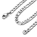 Zysta Stainless Steel 4mm Wide Thick 24 inches Figaro Chain Men Women Necklace Replacement Link Cable Rope Lobster Clasp for Dog Tags Pendants Charms