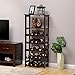 VASAGLE 20 Wooden Wine Rack, Free Standing Bottles Display Storage Shelf, with 2 Slatted Shelves,18.4 × 10.4 × 42.9 Inches, Espresso ULWR03BR