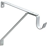 Nuk3y Heavy Duty Adjustable Shelf Rod Support Bracket (White)