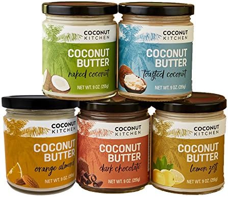 Artisan Coconut Butter Crave Case - Gluten , Peanut, Dairy & Soy Free. Vegan. Keto. Paleo. (5 pack - Naked, Lemon Zest, Orange Almond, Dark Chocolate & Toasted Coconut)