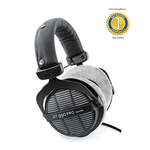 Beyerdynamic DT 990 PRO 250 Ohm Fully-open Stereo Studio Headphones with 1 Year Free Extended Warranty