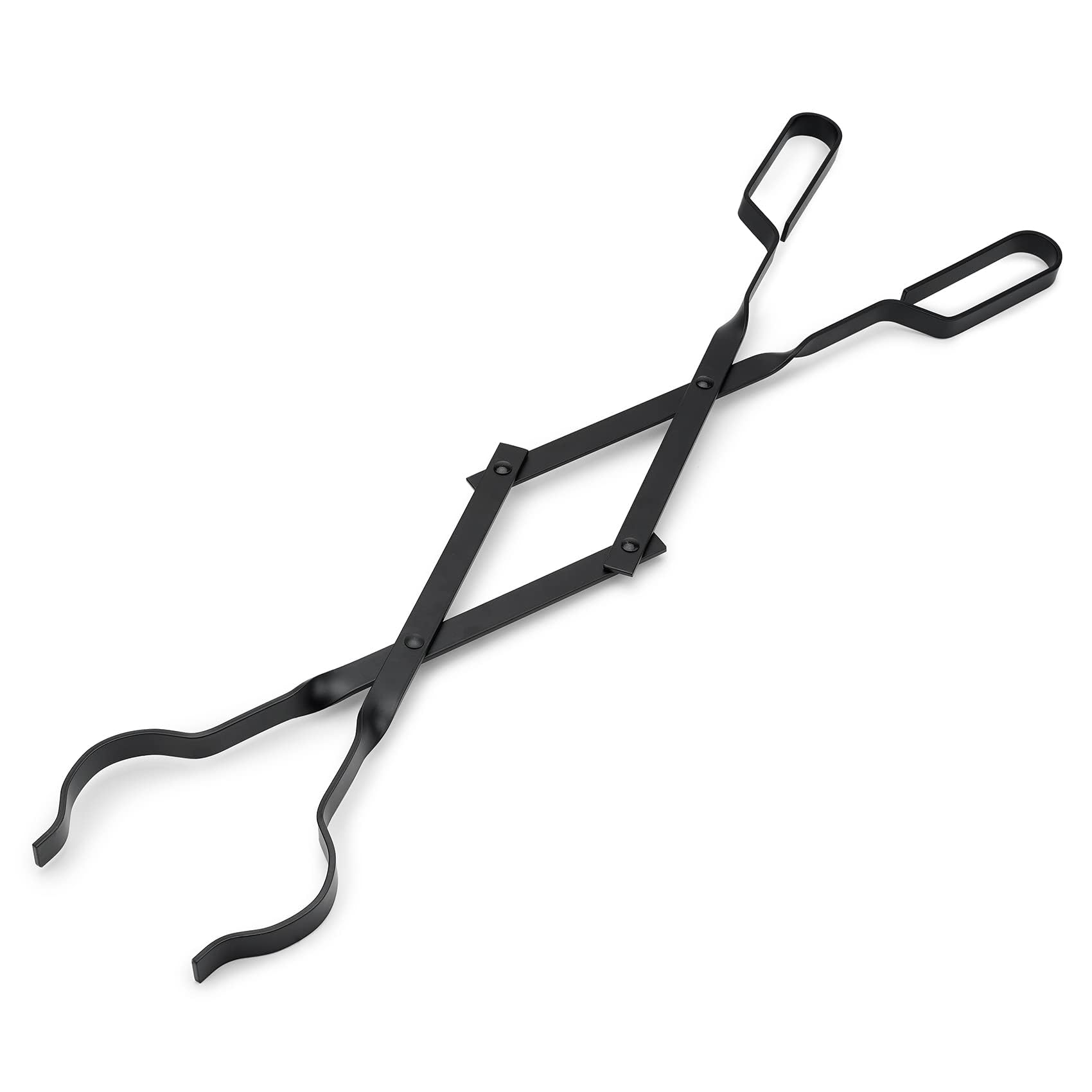 Onlyfire Outdoor Campfire Fireplace Tongs, 66cm Long, Log Grabber, Black