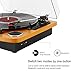 Bluetooth Turntable,JOPOSTAR Vinly Record Player Built-in Dual Stereo Speakers, LP 3-Speed Belt Driven, Aux Input & RCA Output, Natural Wood (9F-6VH7-HRQZ)