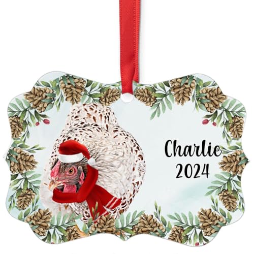 White Wyandotte Chicken Christmas Ornament 2024