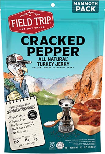 Field Trip All Natural Turkey Jerky, Cracked Pepper, 2.2 Ounce