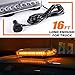 VKGAT 17 Inch 32 LED Roof Top Strobe Lights, Emergency Hazard Warning Safety Flashing Strobe Light Bar for Truck, Snow Plow, Construction Vehicles, with Strong Magnet Base, 12-24V (Amber)