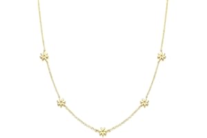 M MOOHAM Gold plated Clover Heart Pearl Butterfly Star flower Choker Necklace for Women - Dainty 14K Gold Plated Cubic Zirconia Station Necklaces Trendy Jewelry Christmas Stocking Teen Girl Gifts
