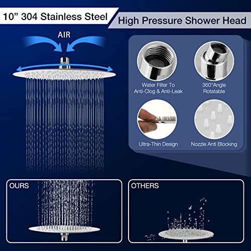 Ordenado Shower Heads with Handheld, 10" Rainfall Shower Head and 9