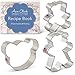 Ann Clark Cookie Cutters 3-Piece Teddy Bear Cookie Cutter Set with Recipe Booklet, Bear Face and Teddy Bears