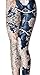 QZUnique Women's Retro Beauty And Flower Print Ankle Length Elastic Tights Leggings,Retro Beauty And Flowers,One Size