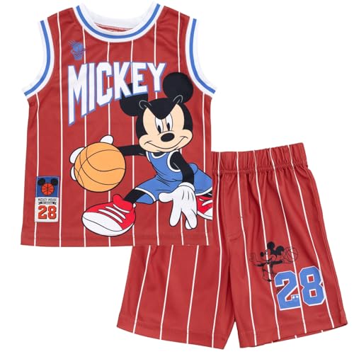 Disney Boys' Basketball Jersey & Shorts Set – Athletic Outfit for Toddlers & Big Kids (2T-10/12)