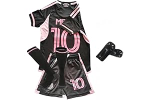BIVIPO Youth Soccer Training Uniform Kids #10 Soccer Jersey Soccer Shorts Socks Set 4 Piece For Argentina Hero Fans